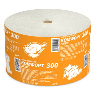 Comfort lux 300 toilet paper with embossed core 15 mm